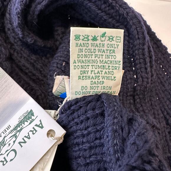 NWT Aran Crafts Aran Pattern Cardigan | Navy Blue | SZ L - Picture 8 of 10